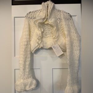 NWT Kroshetta By Papillon Ivory Crochet Mohair Shrug Women’s Size L/XL